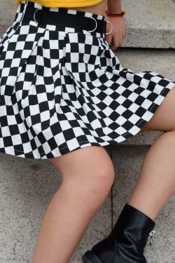 Y2K Checkered Flow Skirt - 90s Grunge, Retro Summer Outfit, Y2K Fashion, Pastel Goth Style