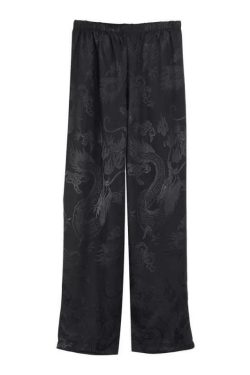 Y2K Chinese Dragon Style Pants - Retro 90s Grunge, Summer Outfits, Y2K Fashion Essentials