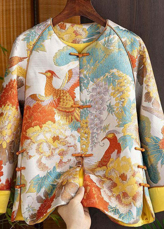 Y2K Chinese Style Blue Embroidered Silk Coat - Retro 90s Grunge Oriental Button Spliced Jacket