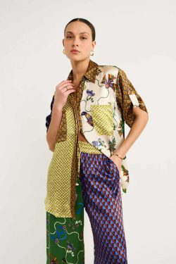 Y2K Color-Blocked Vacation Casual Two-Piece Set - Grunge, 90s, Summer, Party Outfits