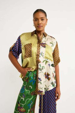 Y2K Color-Blocked Vacation Casual Two-Piece Set - Grunge, 90s, Summer, Party Outfits