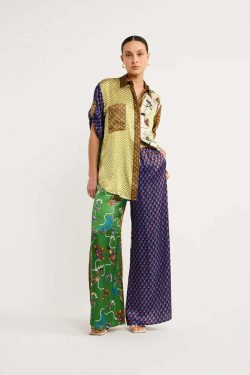 Y2K Color-Blocked Vacation Casual Two-Piece Set - Grunge, 90s, Summer, Party Outfits