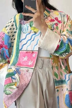 Y2K Colorblock Patchwork Cotton Top - Retro 90s Grunge, Summer Outfits, and Party Fashion