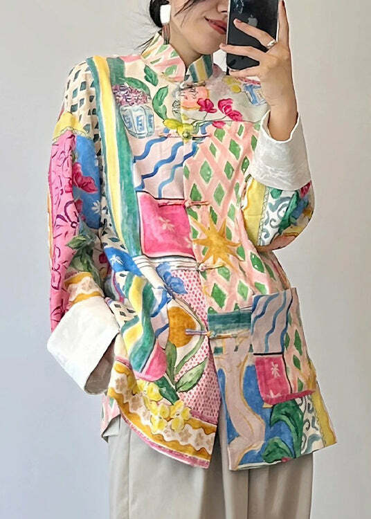 Y2K Colorblock Patchwork Cotton Top - Retro 90s Grunge, Summer Outfits, and Party Fashion