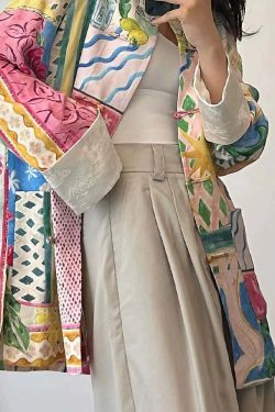 Y2K Colorblock Patchwork Cotton Top - Retro 90s Grunge, Summer Outfits, and Party Fashion