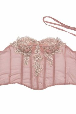 Y2K Coquette Fairycore Pink Corset Bustier Top - 90s Grunge, Retro Summer, Pastel Goth Style
