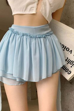 Y2K Coquette Fairycore Ruffle Mini Skirt - 90s Grunge, Retro Summer, Pastel Goth Outfit