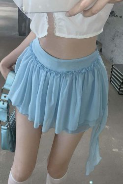 Y2K Coquette Fairycore Ruffle Mini Skirt - 90s Grunge, Retro Summer, Pastel Goth Outfit