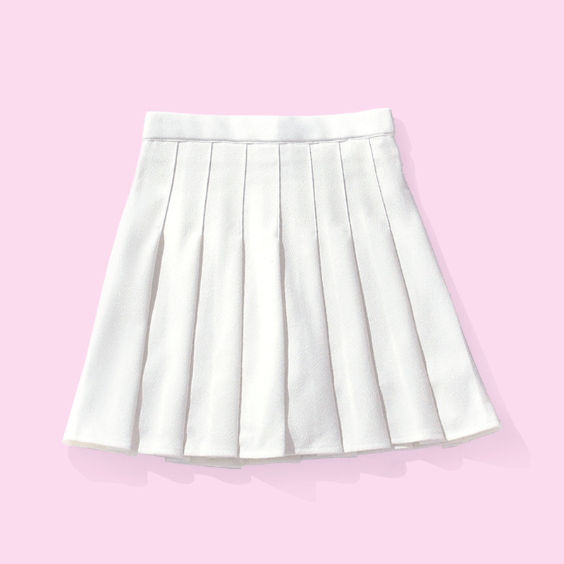 Y2K Coquette Preppy High Waist Pleated White Mini Skirt - 90s Grunge Summer Outfit