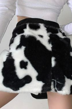 Y2K Cow Pattern Skirt - 90s Grunge, Retro Summer Outfit, Pastel Goth, Y2K Fashion