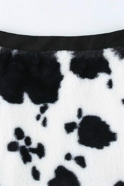 Y2K Cow Pattern Skirt - 90s Grunge, Retro Summer Outfit, Pastel Goth, Y2K Fashion