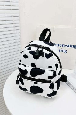 Y2K Cow Print Mini Backpack - Perfect for 90s Grunge, Retro, and Summer Y2K Outfits