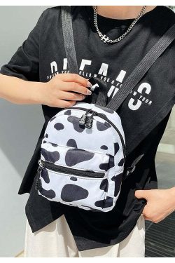 Y2K Cow Print Mini Backpack - Perfect for 90s Grunge, Retro, and Summer Y2K Outfits