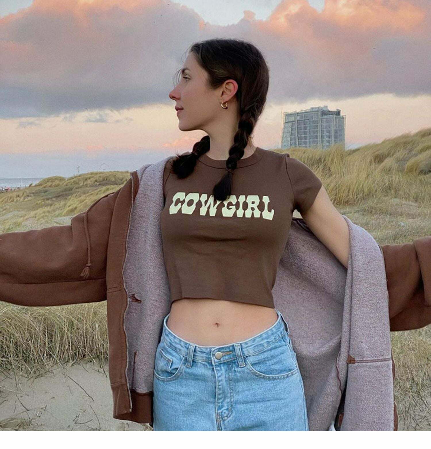 Y2K Cowgirl Letter Print Crop T-Shirt - Retro 90s Grunge, Summer Y2K Outfits, Baby Tees Y2