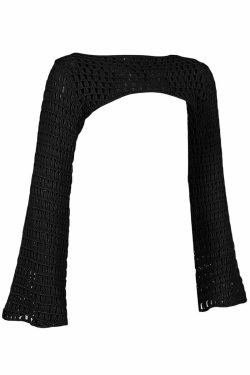 Y2K Crochet Knit Shrug Cover Up - 90s Grunge, Retro Summer, Pastel Goth, Y2K Party Outfit
