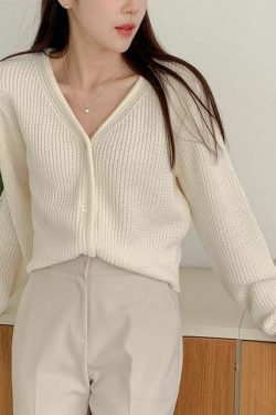 Y2K Crop Rib-Knit Cardigan - 90s Grunge, Retro Summer, Pastel Goth, Y2K Party & Club Out