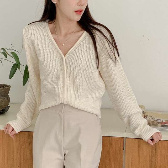 Y2K Crop Rib-Knit Cardigan - 90s Grunge, Retro Summer, Pastel Goth, Y2K Party & Club Out