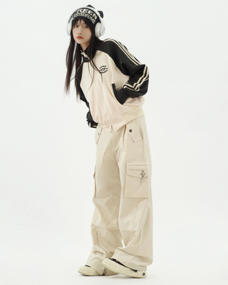 Y2K Cropped Track Jacket - 90s Grunge, Retro Summer Outfits, Y2K Club & Party Fashion