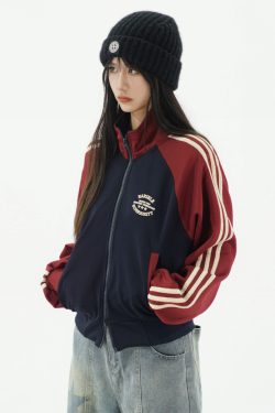 Y2K Cropped Track Jacket - 90s Grunge, Retro Summer Outfits, Y2K Club & Party Fashion
