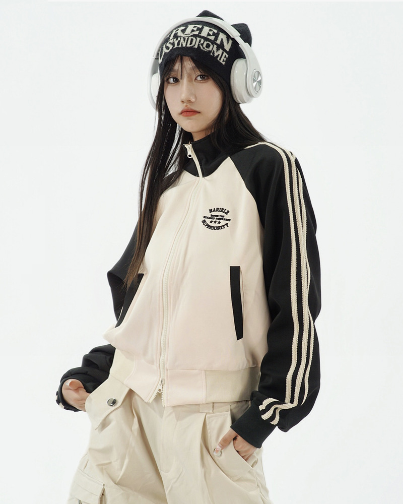 Y2K Cropped Track Jacket - 90s Grunge, Retro Summer Outfits, Y2K Club & Party Fashion