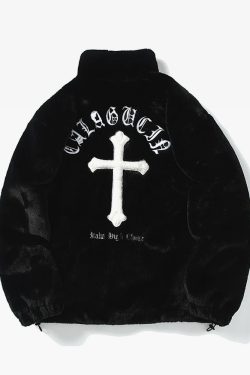 Y2K Cross Jacket - Retro 90s Grunge, Summer Y2K Outfits, Popstar & Club Fashion