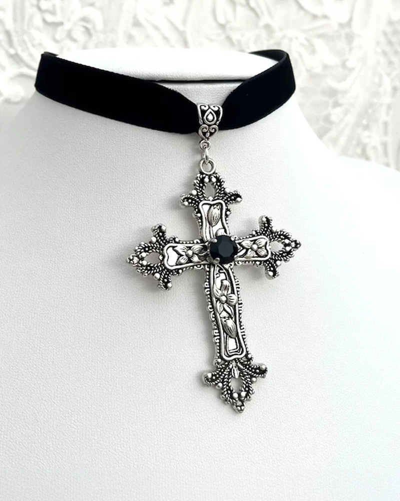 Y2K Cross Necklace - Retro 90s Grunge, Y2K Fashion, Summer Outfits, Popstar & Party Looks