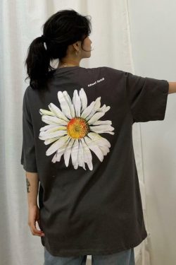 Y2K Daisy Print Shirt - Retro 90s Grunge Summer Outfit, Y2K Fashion, Baby Tees, and Clubwear
