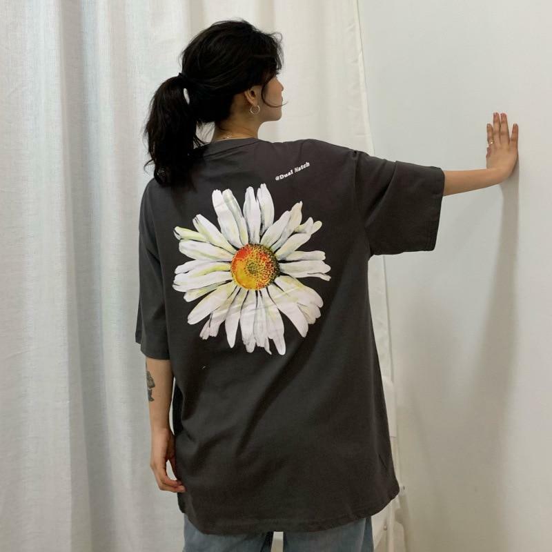 Y2K Daisy Print Shirt - Retro 90s Grunge Summer Outfit, Y2K Fashion, Baby Tees, and Clubwear