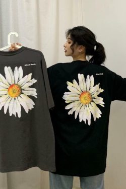 Y2K Daisy Print Shirt - Retro 90s Grunge Summer Outfit, Y2K Fashion, Baby Tees, and Clubwear