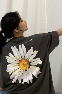 Y2K Daisy Print Shirt - Retro 90s Grunge Summer Outfit, Y2K Fashion, Baby Tees, and Clubwear