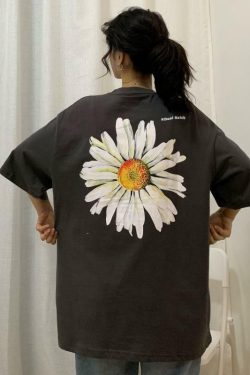 Y2K Daisy Print Shirt - Retro 90s Grunge Summer Outfit, Y2K Fashion, Baby Tees, and Clubwear