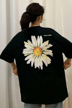 Y2K Daisy Print Shirt - Retro 90s Grunge Summer Outfit, Y2K Fashion, Baby Tees, and Clubwear