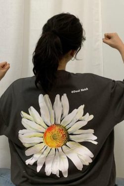 Y2K Daisy Print Shirt - Retro 90s Grunge Summer Outfit, Y2K Fashion, Baby Tees, and Clubwear