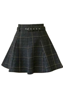 Y2K Dark Academia Plaid Mini Skirt - 90s Grunge, Retro Summer Outfit, Gothic Y2K Fashion