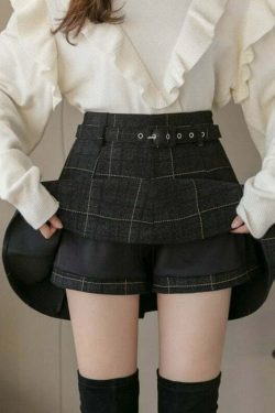 Y2K Dark Academia Plaid Mini Skirt - 90s Grunge, Retro Summer Outfit, Gothic Y2K Fashion
