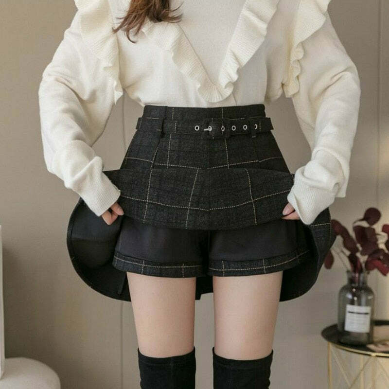 Y2K Dark Academia Plaid Mini Skirt - 90s Grunge, Retro Summer Outfit, Gothic Y2K Fashion