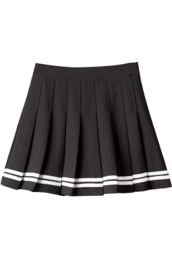 Y2K Dark Academia Preppy Mini Pleated Skirt - Black Grunge 90s Fashion Retro Style