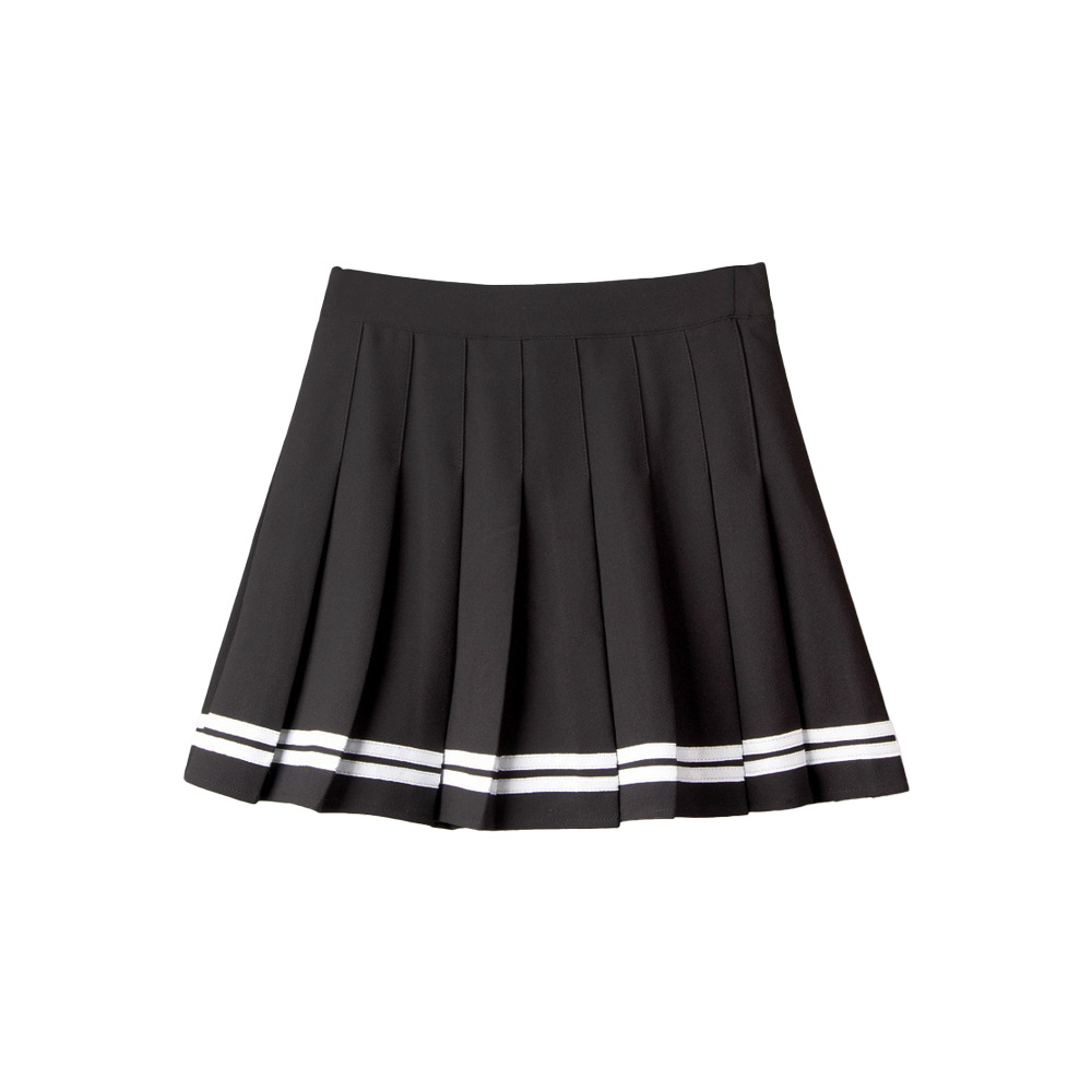 Y2K Dark Academia Preppy Mini Pleated Skirt - Black Grunge 90s Fashion Retro Style
