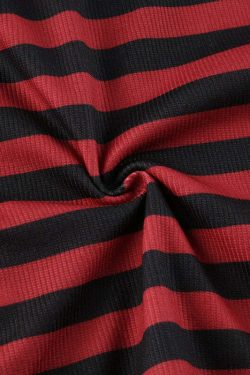 Y2K Dark Grunge E-Girl Striped Crop Top - 90s Fashion, Y2K Summer Outfits, Retro Style