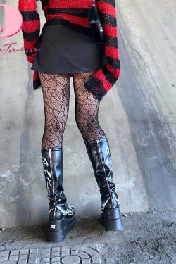 Y2K Dark Grunge Gothic eGirl Tribal Boots - Retro 90s Fashion, Y2K Summer & Party Outfits