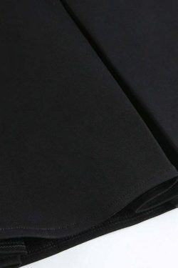 Y2K Dark Grunge Pleated Mini Skirt with Double Straps - 90s Retro Summer Outfit