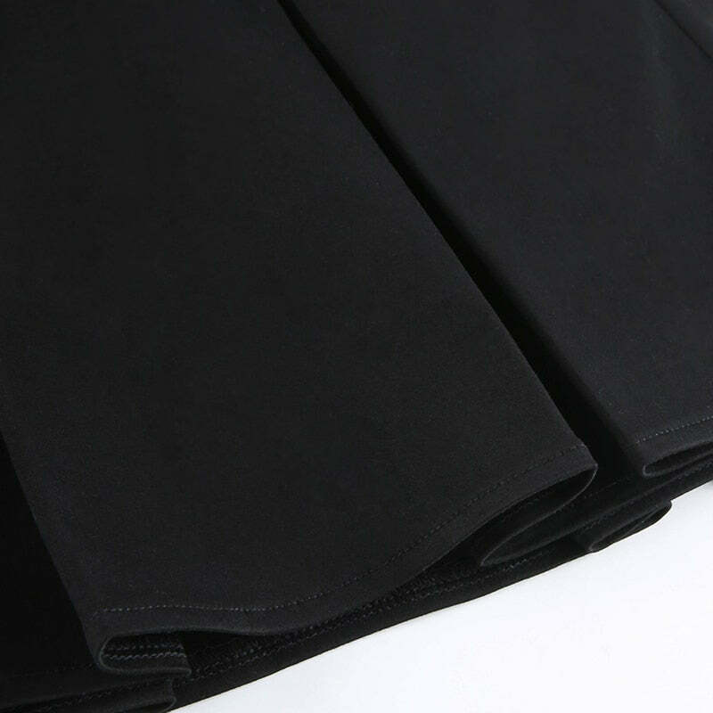 Y2K Dark Grunge Pleated Mini Skirt with Double Straps - 90s Retro Summer Outfit