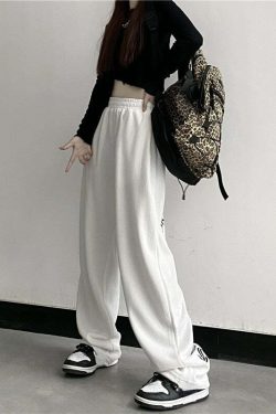 Y2K Dark Grunge Wide Leg Sweatpants - Retro 90s Fashion, Gothic Y2K, Summer Y2K Outfits