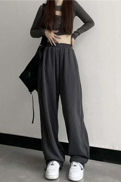 Y2K Dark Grunge Wide Leg Sweatpants - Retro 90s Fashion, Gothic Y2K, Summer Y2K Outfits