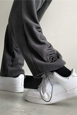 Y2K Dark Grunge Wide Leg Sweatpants - Retro 90s Fashion, Gothic Y2K, Summer Y2K Outfits