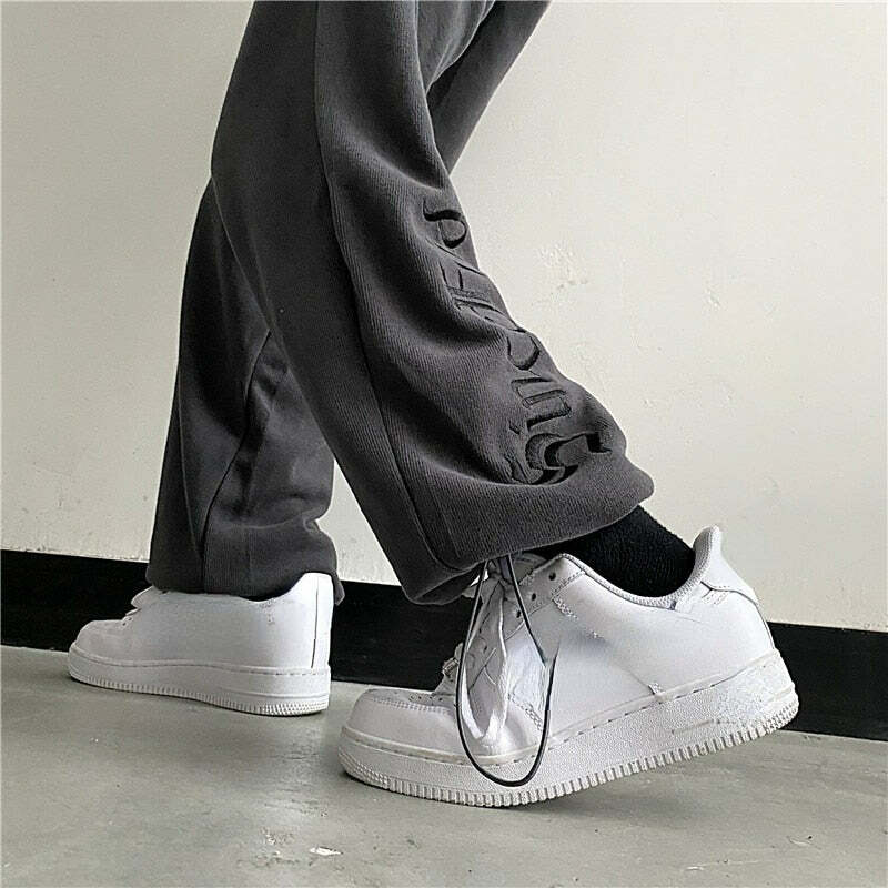 Y2K Dark Grunge Wide Leg Sweatpants - Retro 90s Fashion, Gothic Y2K, Summer Y2K Outfits