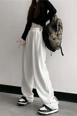 Y2K Dark Grunge Wide Leg Sweatpants - Retro 90s Fashion, Gothic Y2K, Summer Y2K Outfits