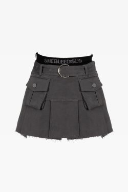 Y2K Denim Cargo Skirt - 90s Grunge, Retro Summer Outfit, Y2K Fashion, Pastel Goth Style