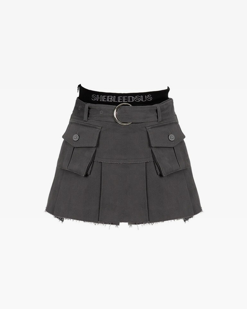 Y2K Denim Cargo Skirt - 90s Grunge, Retro Summer Outfit, Y2K Fashion, Pastel Goth Style