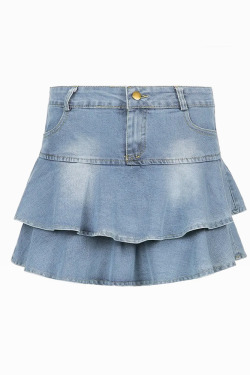 Y2K Denim Mini Skirt - 90s Grunge, Retro Summer Outfit, Y2K Party & Club Fashion
